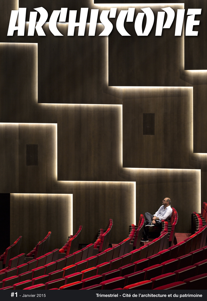 En couverture du premier numéro du nouveau Archiscopie, le centre culturel des Quinconces du Mans, Babin + Renaud architecte