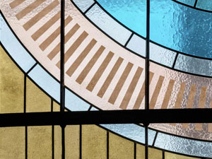 AUGUSTIN REY architecte, Félix Gaudin maître-verrier, restauration du vitrail, Juliette Lauffet, Temple protestant de Saintes, 1906